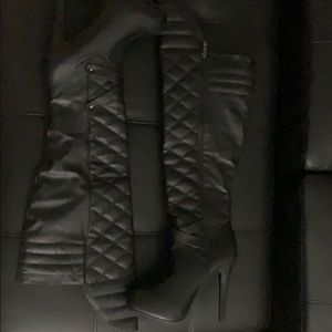 Black Thigh High Boots